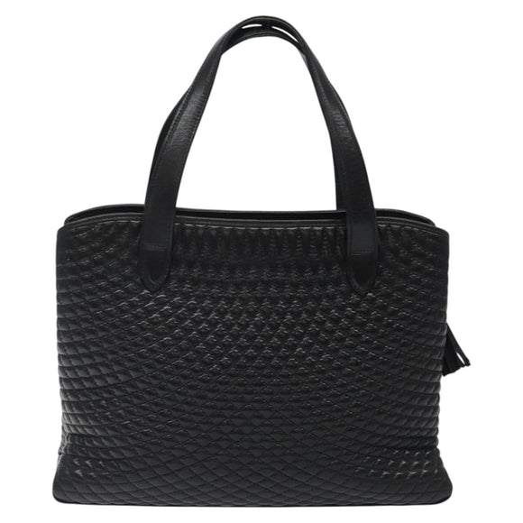 BALLY Hand Bag Leather Black Gold Auth BA2294