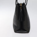 BALLY Hand Bag Leather Black Gold Auth BA2294-3