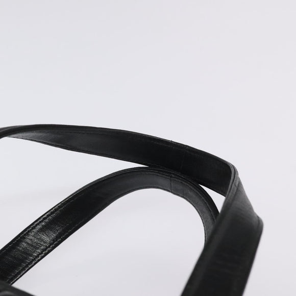 BALLY Hand Bag Leather Black Gold Auth BA2294