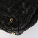 BALLY Hand Bag Leather Black Gold Auth BA2296-8