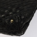 BALLY Hand Bag Leather Black Gold Auth BA2296-16