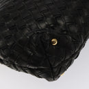 BALLY Hand Bag Leather Black Gold Auth BA2296-17