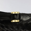 BALLY Hand Bag Leather Black Gold Auth BA2296-9
