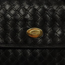 BALLY Hand Bag Leather Black Gold Auth BA2296-18