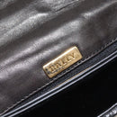 BALLY Hand Bag Leather Black Gold Auth BA2296-20
