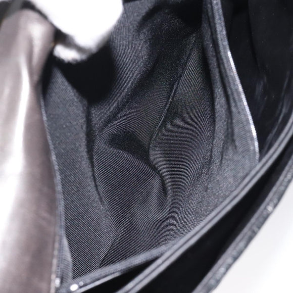 BALLY Hand Bag Leather Black Gold Auth BA2296