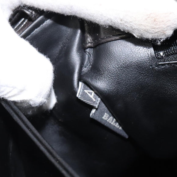 BALLY Hand Bag Leather Black Gold Auth BA2296