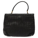 BALLY Hand Bag Leather Black Gold Auth BA2296-2