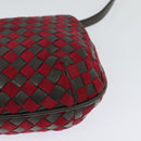 BALLY Shoulder Bag Leather Red Gold Auth BA2299-16