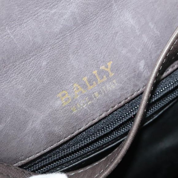 BALLY Shoulder Bag Leather Red Gold Auth BA2299