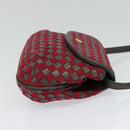 BALLY Shoulder Bag Leather Red Gold Auth BA2299-4