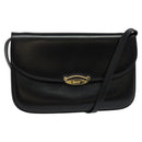 BALLY Shoulder Bag Leather Black Gold Auth BA2300-1