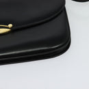 BALLY Shoulder Bag Leather Black Gold Auth BA2300-14