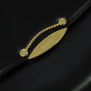 BALLY Shoulder Bag Leather Black Gold Auth BA2300-17