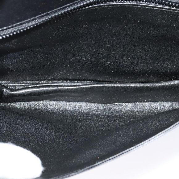 BALLY Shoulder Bag Leather Black Gold Auth BA2300