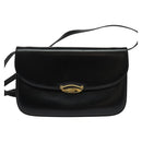 BALLY Shoulder Bag Leather Black Gold Auth BA2300-13
