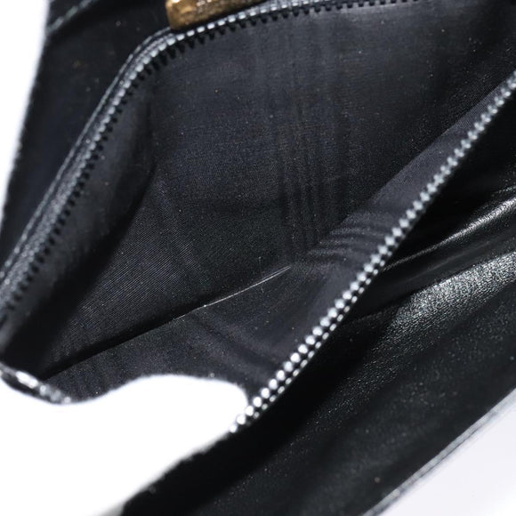 BALLY Shoulder Bag Leather Black Gold Auth BA2300