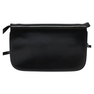 BALLY Shoulder Bag Leather Black Gold Auth BA2300 - 0