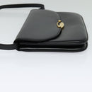 BALLY Shoulder Bag Leather Black Gold Auth BA2300-3