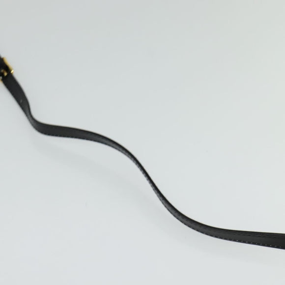 BALLY Shoulder Bag Leather Black Gold Auth BA2300