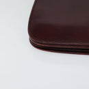 BALLY Shoulder Bag Leather Bordeaux Gold Auth BA2313-9