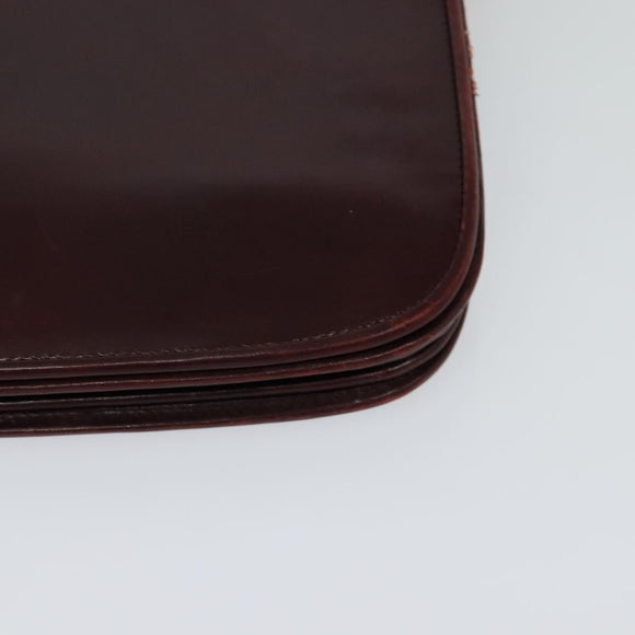 BALLY Shoulder Bag Leather Bordeaux Gold Auth BA2313