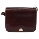 BALLY Shoulder Bag Leather Bordeaux Gold Auth BA2313-13