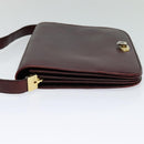 BALLY Shoulder Bag Leather Bordeaux Gold Auth BA2313-3