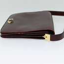 BALLY Shoulder Bag Leather Bordeaux Gold Auth BA2313-4