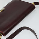 BALLY Shoulder Bag Leather Bordeaux Gold Auth BA2313-6