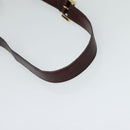 BALLY Shoulder Bag Leather Bordeaux Gold Auth BA2313-7