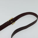 BALLY Shoulder Bag Leather Bordeaux Gold Auth BA2313-8