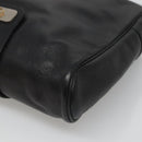 Christian Dior Shoulder Bag Leather Black Gold Auth BA2316-9