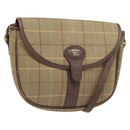 Burberrys Nova Check Shoulder Bag Canvas Beige Gold Auth BA2319-1