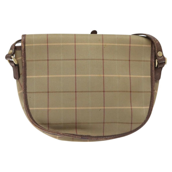 Burberrys Nova Check Shoulder Bag Canvas Beige Gold Auth BA2319