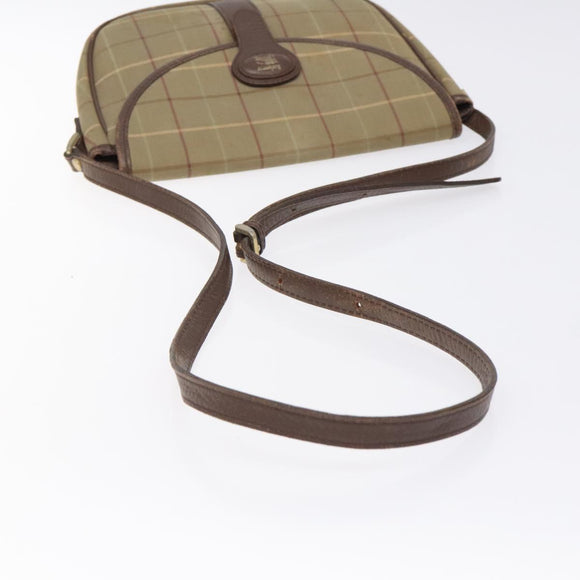 Burberrys Nova Check Shoulder Bag Canvas Beige Gold Auth BA2319