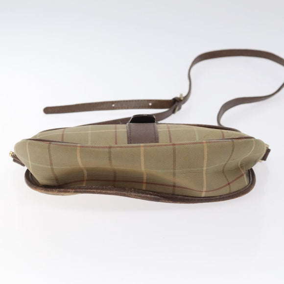 Burberrys Nova Check Shoulder Bag Canvas Beige Gold Auth BA2319