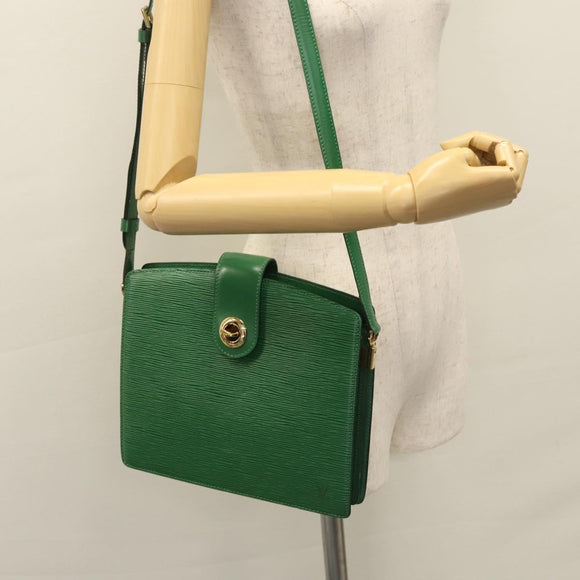 LOUIS VUITTON Epi Capuchin Shoulder Bag Green M52344 LV Auth BA232
