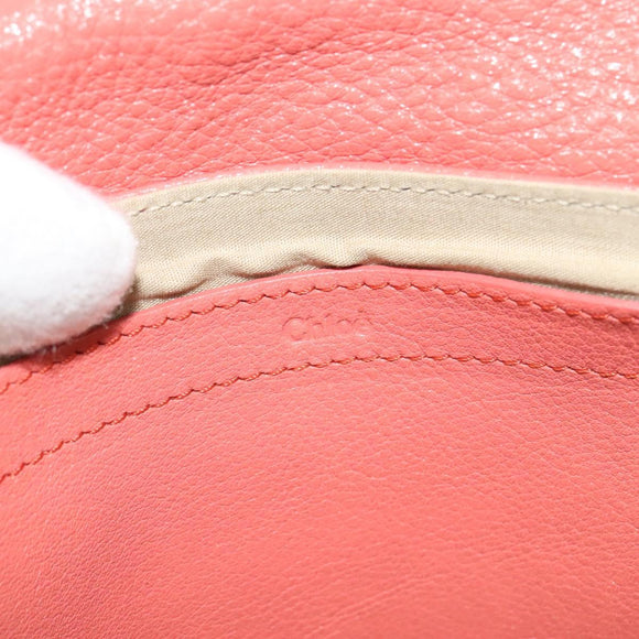 Chloe Lily Shoulder Bag Leather Pink Gold Auth BA2328