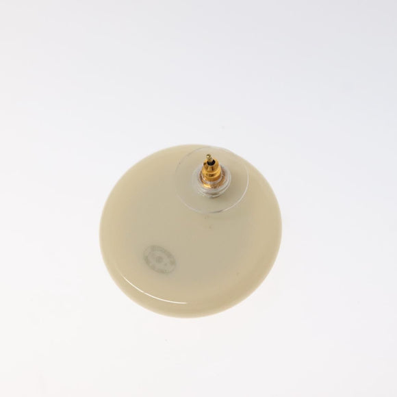 CHANEL Pierce plastic White CC Auth BA2337