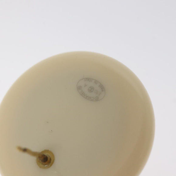 CHANEL Pierce plastic White CC Auth BA2337