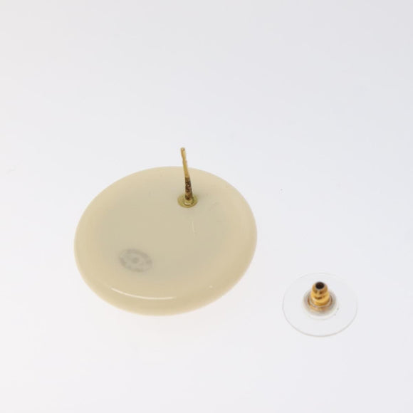 CHANEL Pierce plastic White CC Auth BA2337