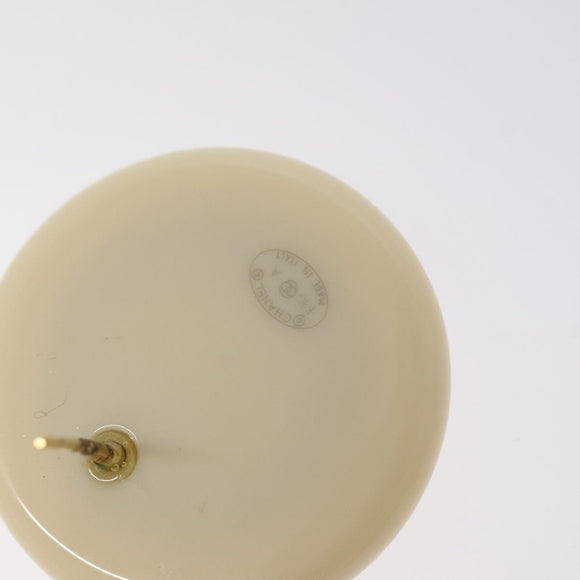 CHANEL Pierce plastic White CC Auth BA2337