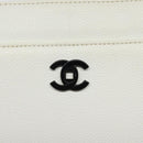 CHANEL Shoulder Bag Caviar Skin White CC Auth BA2340-18