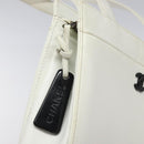 CHANEL Shoulder Bag Caviar Skin White CC Auth BA2340-9