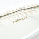 CHANEL Shoulder Bag Caviar Skin White CC Auth BA2340-19