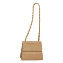 CHANEL Shoulder Bag Caviar Skin Beige Gold CC Auth BA2341-1