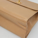 CHANEL Shoulder Bag Caviar Skin Beige Gold CC Auth BA2341-10