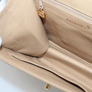 CHANEL Shoulder Bag Caviar Skin Beige Gold CC Auth BA2341-17