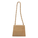 CHANEL Shoulder Bag Caviar Skin Beige Gold CC Auth BA2341-3